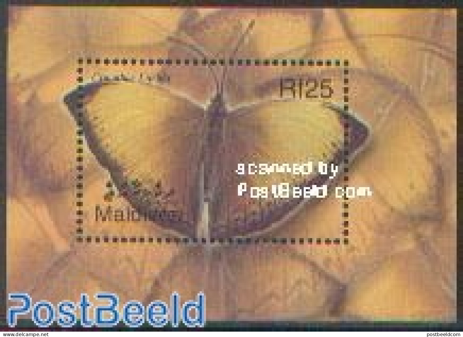 Maldives 2002 Butterflies S/s /Cymothoe Lurida, Mint NH, Nature - Butterflies - Malediven (1965-...)