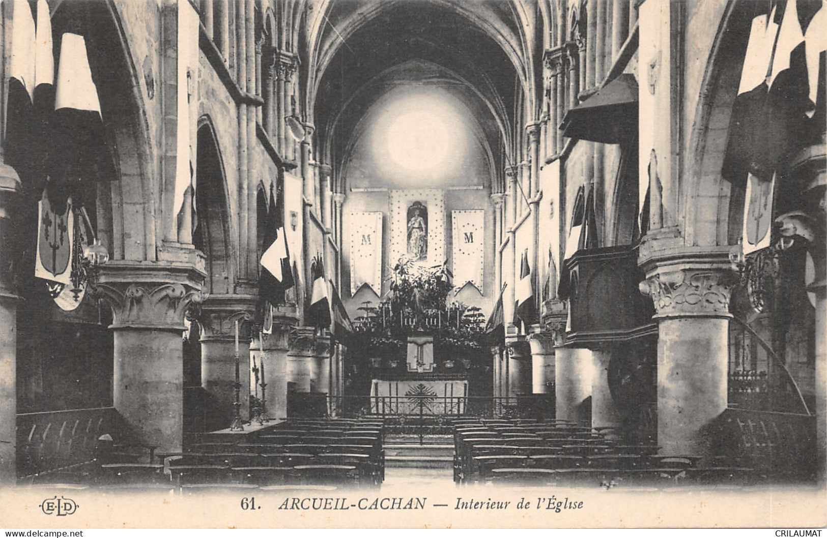 94-ARCUEIL CACHAN-INTERIEUR DE L EGLISE-N 6013-D/0171 - Arcueil