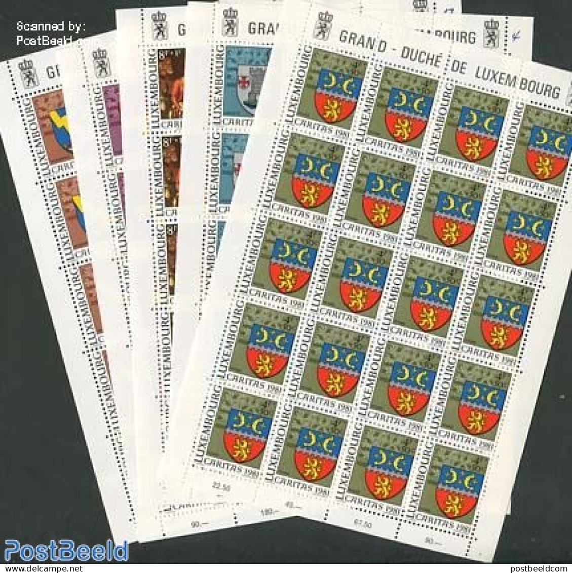 Luxemburg 1981 Caritas 5 M/ss, Mint NH, History - Religion - Coat Of Arms - Christmas - Unused Stamps