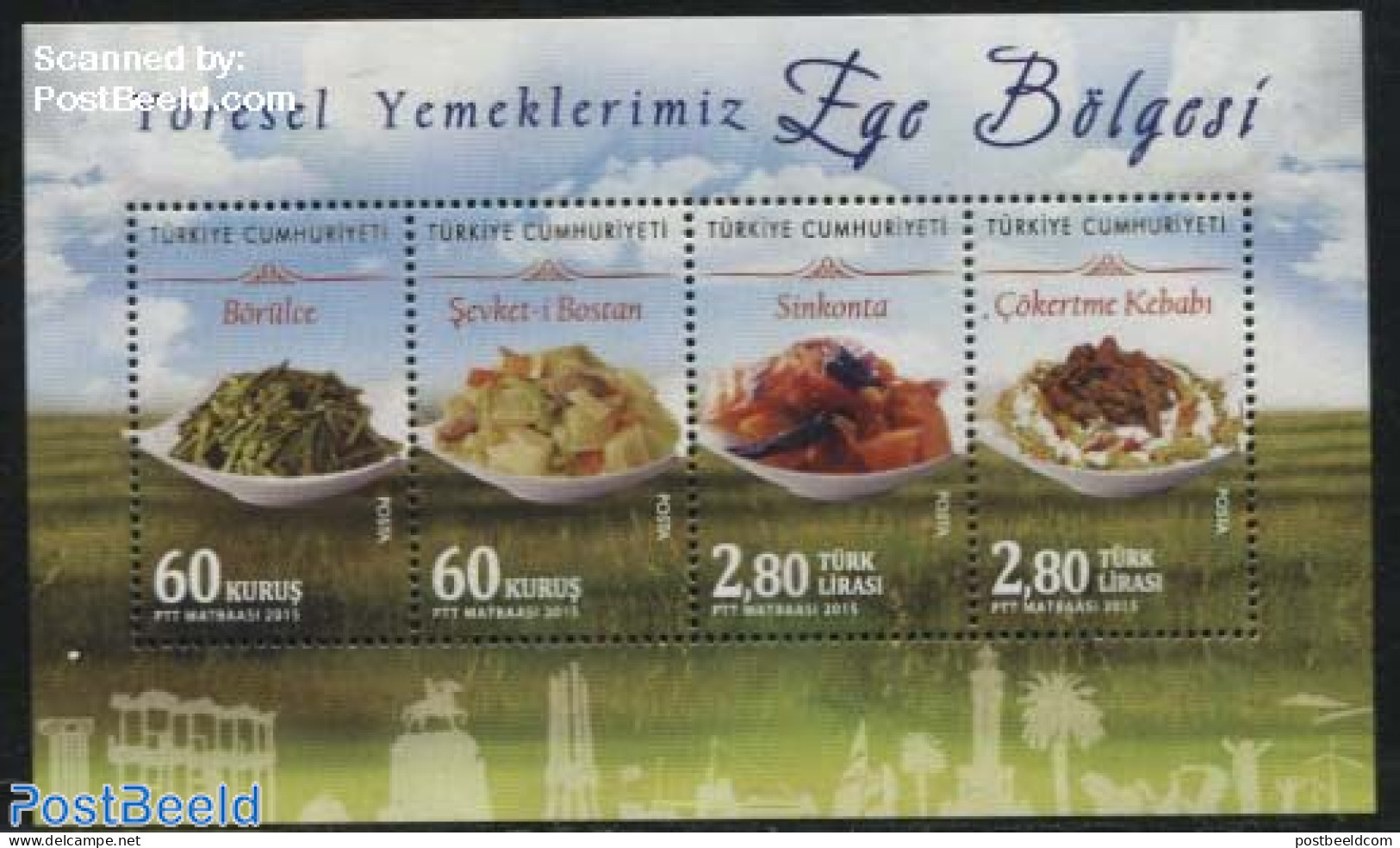 Türkiye 2015 Traditional Food S/s, Mint NH, Health - Food & Drink - Other & Unclassified