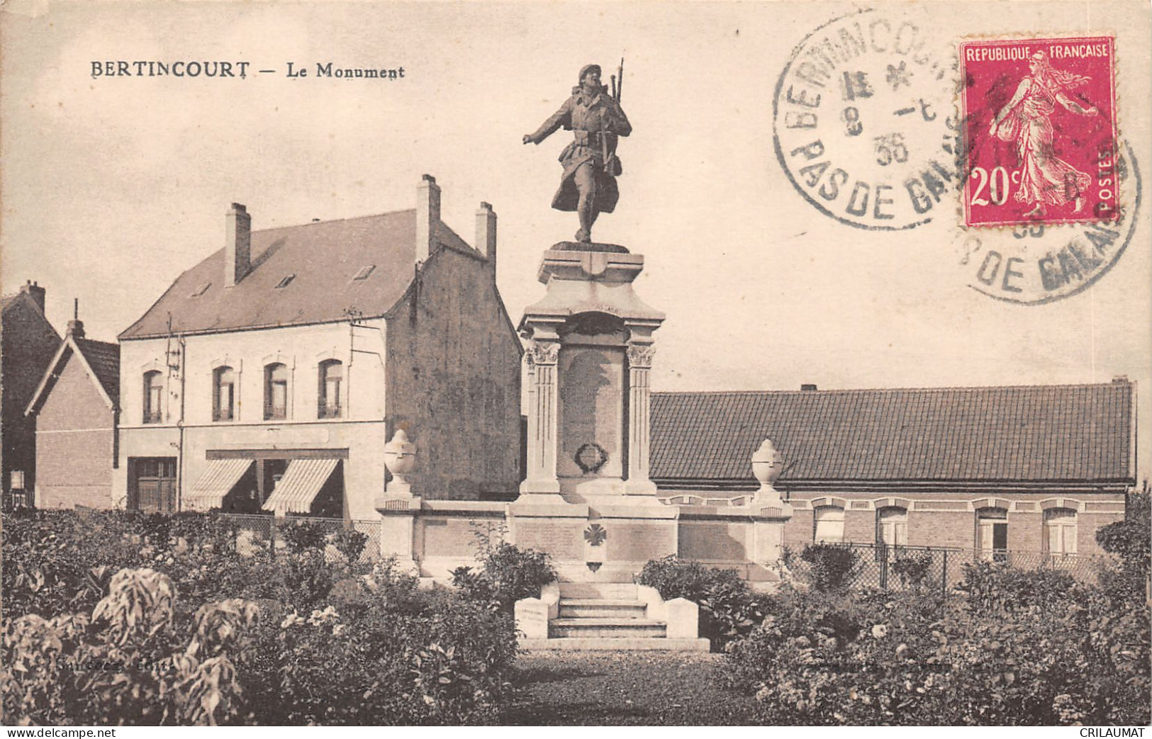 62-BERTINCOURT-LE MONUMENT-N 6013-G/0269 - Bertincourt