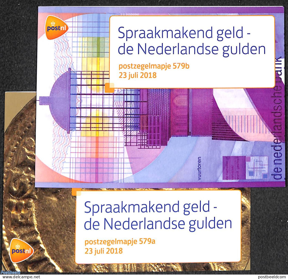 Netherlands 2018 Dutch Guilders, Presentation Pack 579a+b, Mint NH, Various - Lighthouses & Safety At Sea - Money On S.. - Unused Stamps