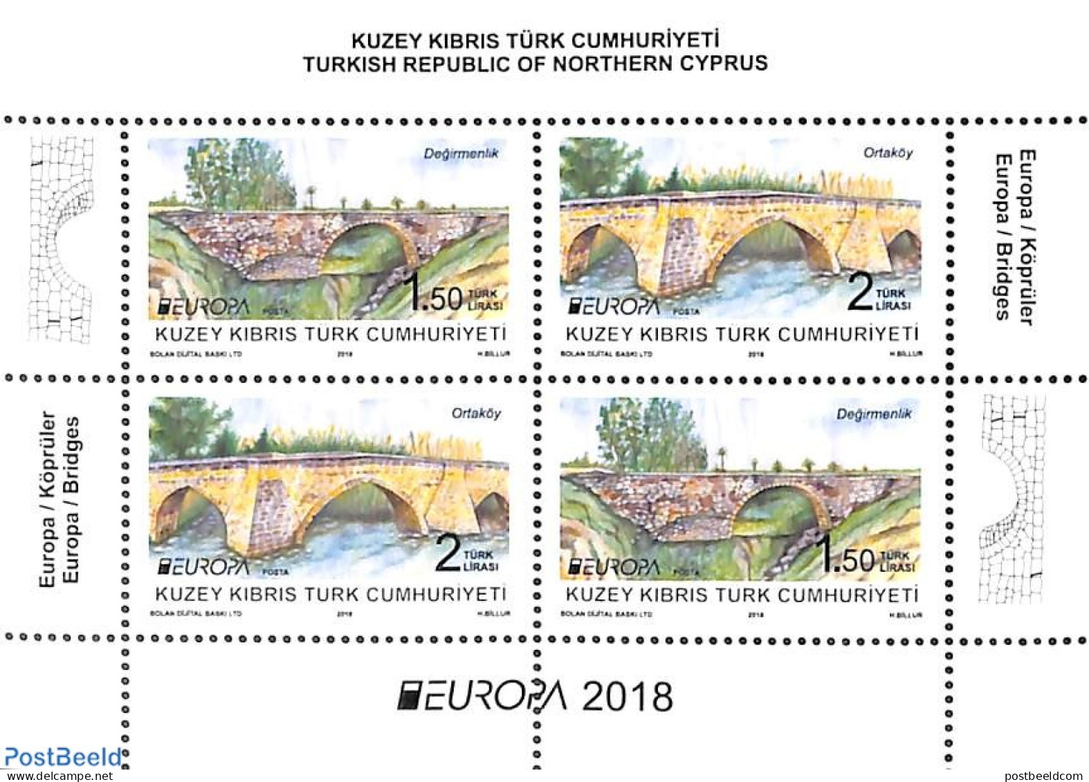 Turkish Cyprus 2018 Europa, Bridges S/s, Mint NH, History - Europa (cept) - Art - Bridges And Tunnels - Bridges