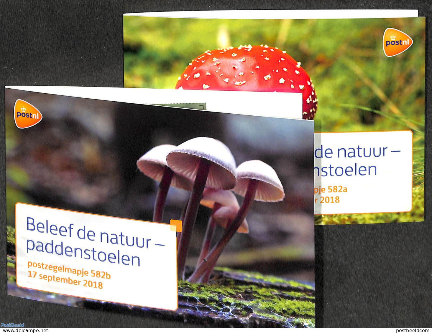 Netherlands 2018 Mushrooms 10v, Presentation Pack 582a+b, Mint NH, Nature - Mushrooms - Unused Stamps