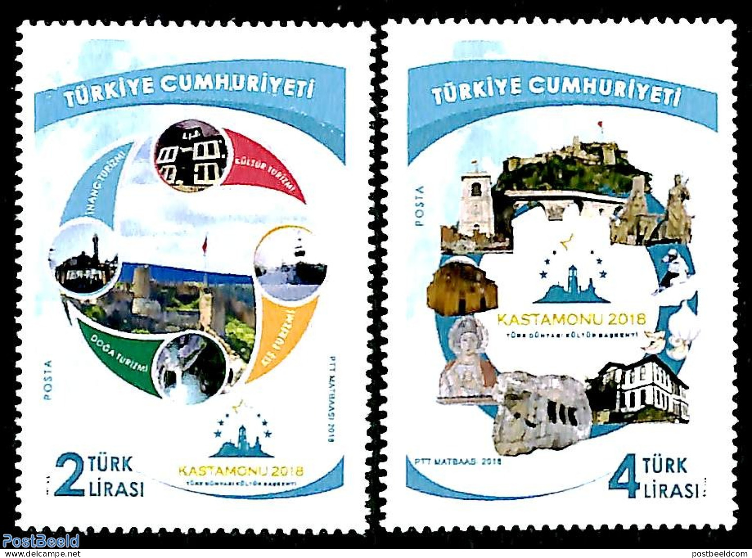 Türkiye 2018 Kastamonu 2v, Mint NH, Art - Castles & Fortifications - Otros & Sin Clasificación