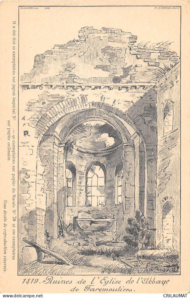 77-FAREMOUTIERS-RUINES DE L EGLISE DE L ABBAYE-N 6014-B/0355 - Faremoutiers