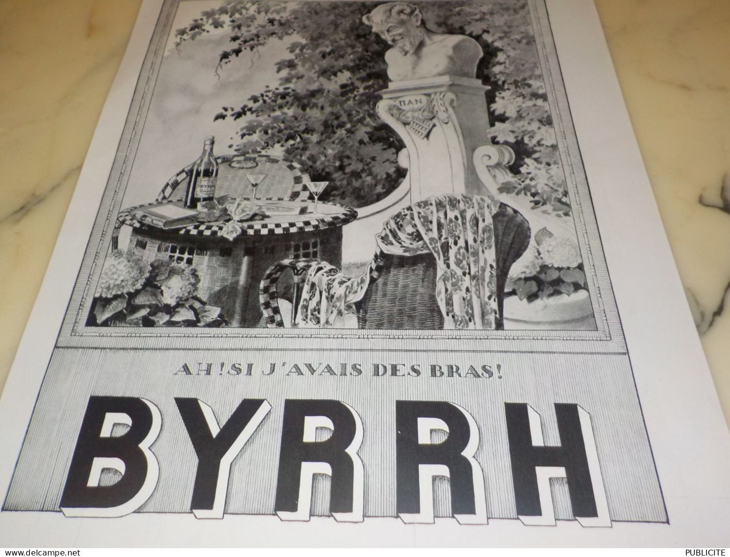 ANCIENNE PUBLICITE SI J AVAIS DES BRAS  BYRRH 1931 - Publicités