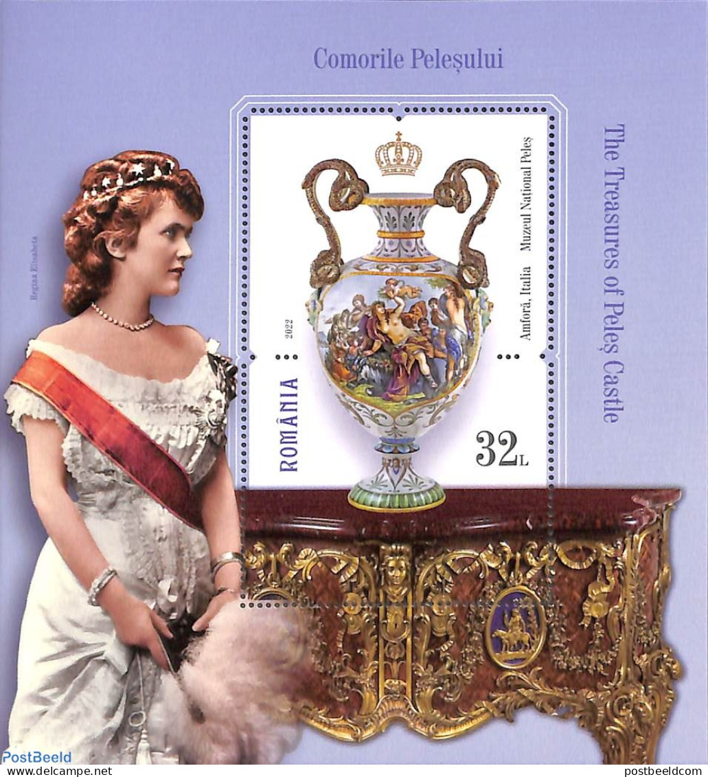 Romania 2022 Peles Castle Treasures S/s, Mint NH, Art - Art & Antique Objects - Ceramics - Neufs