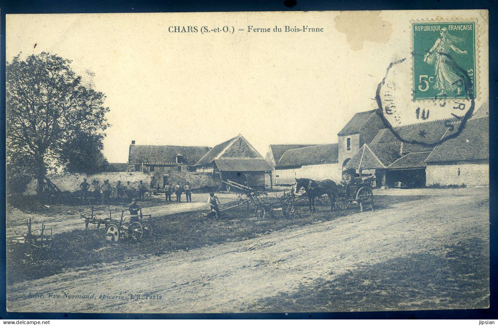 Cpa Du 95 Chars - Ferme Du Bois Franc   STEP191 - Chars