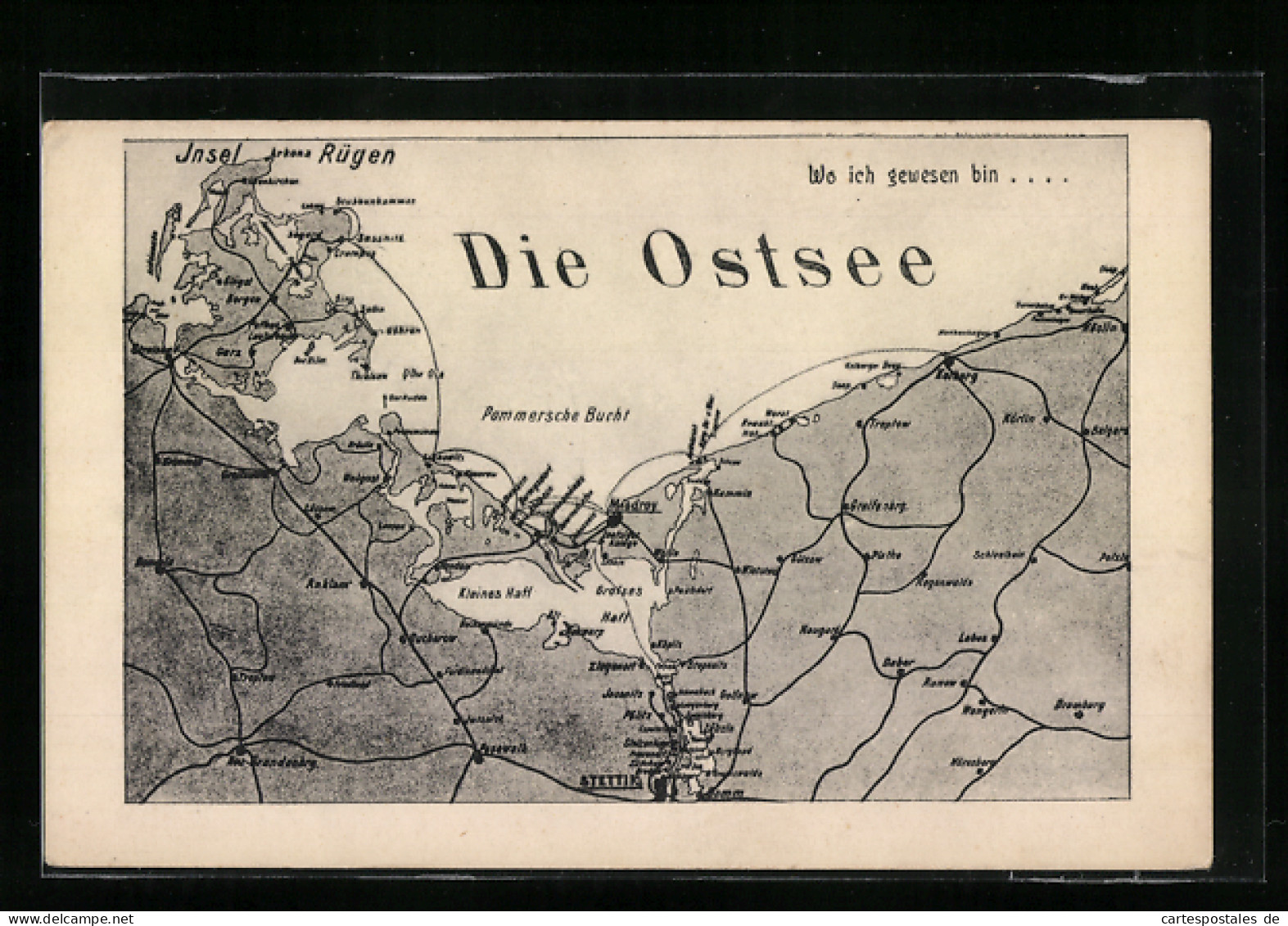 Künstler-AK Arkona /Rügen, Landkarte Mit Göhren, Treptow Und Misdroy  - Maps