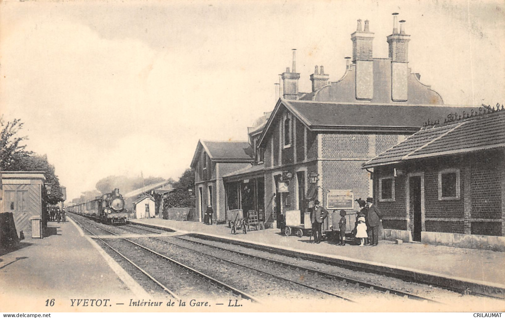 76-YVETOT-INTERIEUR DE LA GARE-LOCOMOTIVE-N 6015-D/0331 - Yvetot