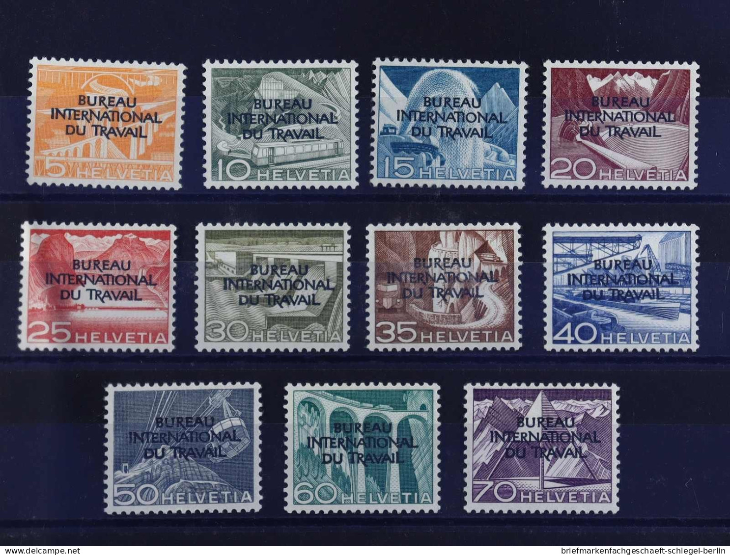 Schweiz Ausg. F.d. Int. Arbeitsamt BIT, 1950, 83-93, Postfrisch - Dienstzegels