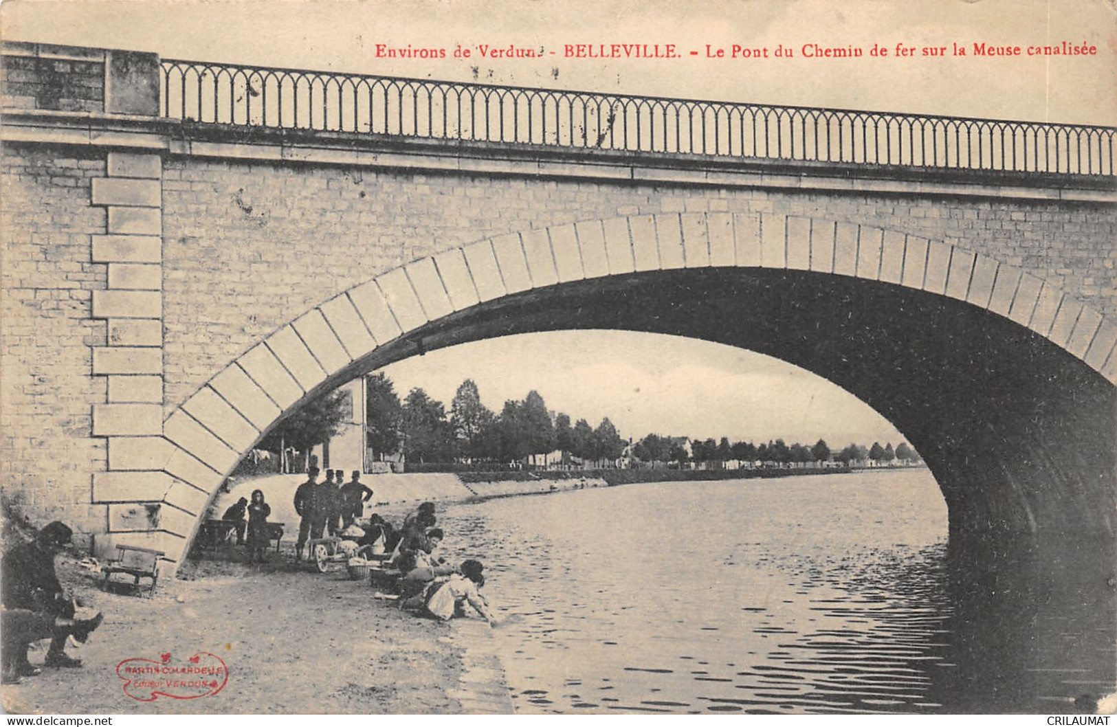 55-BELLEVILLE SUR MEUSE-ENFANTS SOUS LE PONT DU CHEMIN DE FER-N 6016-A/0099 - Autres & Non Classés