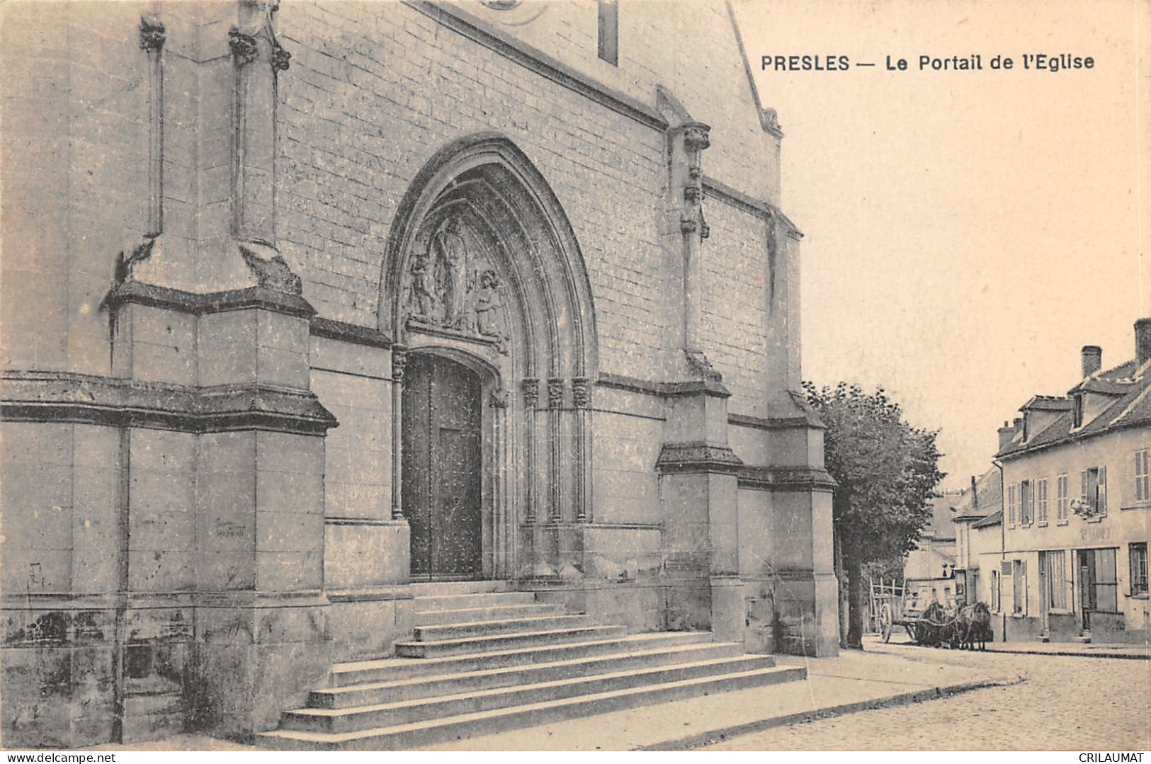 95-PRESLES -PORTAIL DE L EGLISE-N 6016-A/0037 - Presles