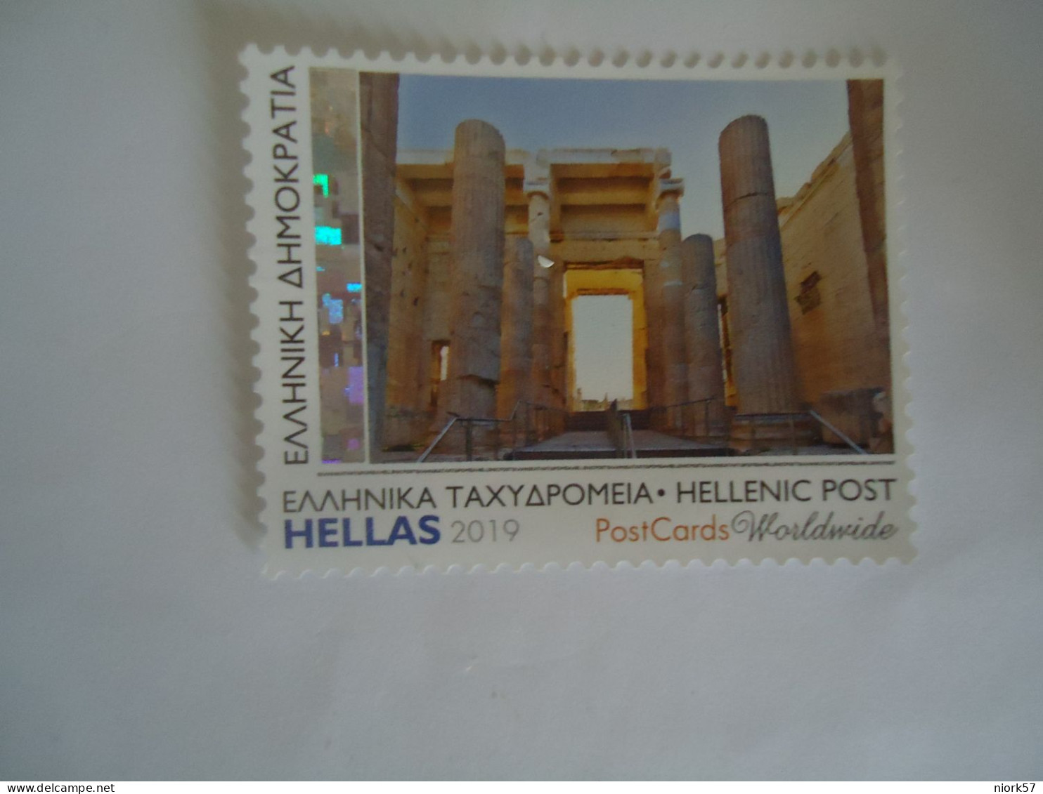 GREECE MNH NO GUM STAMPS 2019 POSTCARDS 2 EYRO MONUMENTS - Otros & Sin Clasificación