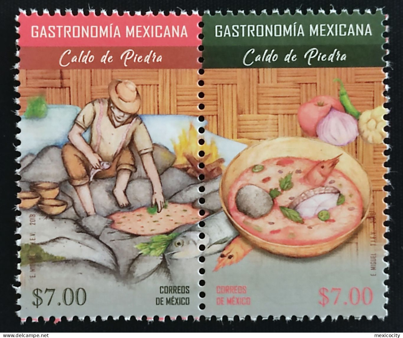 MEXICO 2018 STONE SOUP Mexican Dish Issue, Ltd. Ed. Stamp Pair, Mint NH Unmounted - México