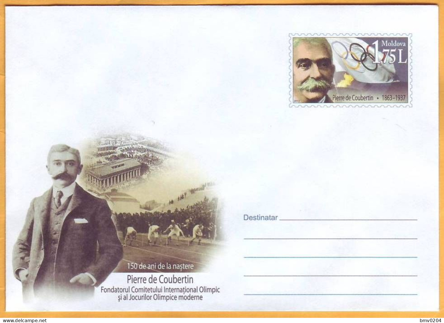 2013 Moldova  Moldavie  Moldau  Pierre De Coubertin. Olympic Games. 150 Years. Organizer. - Moldavia