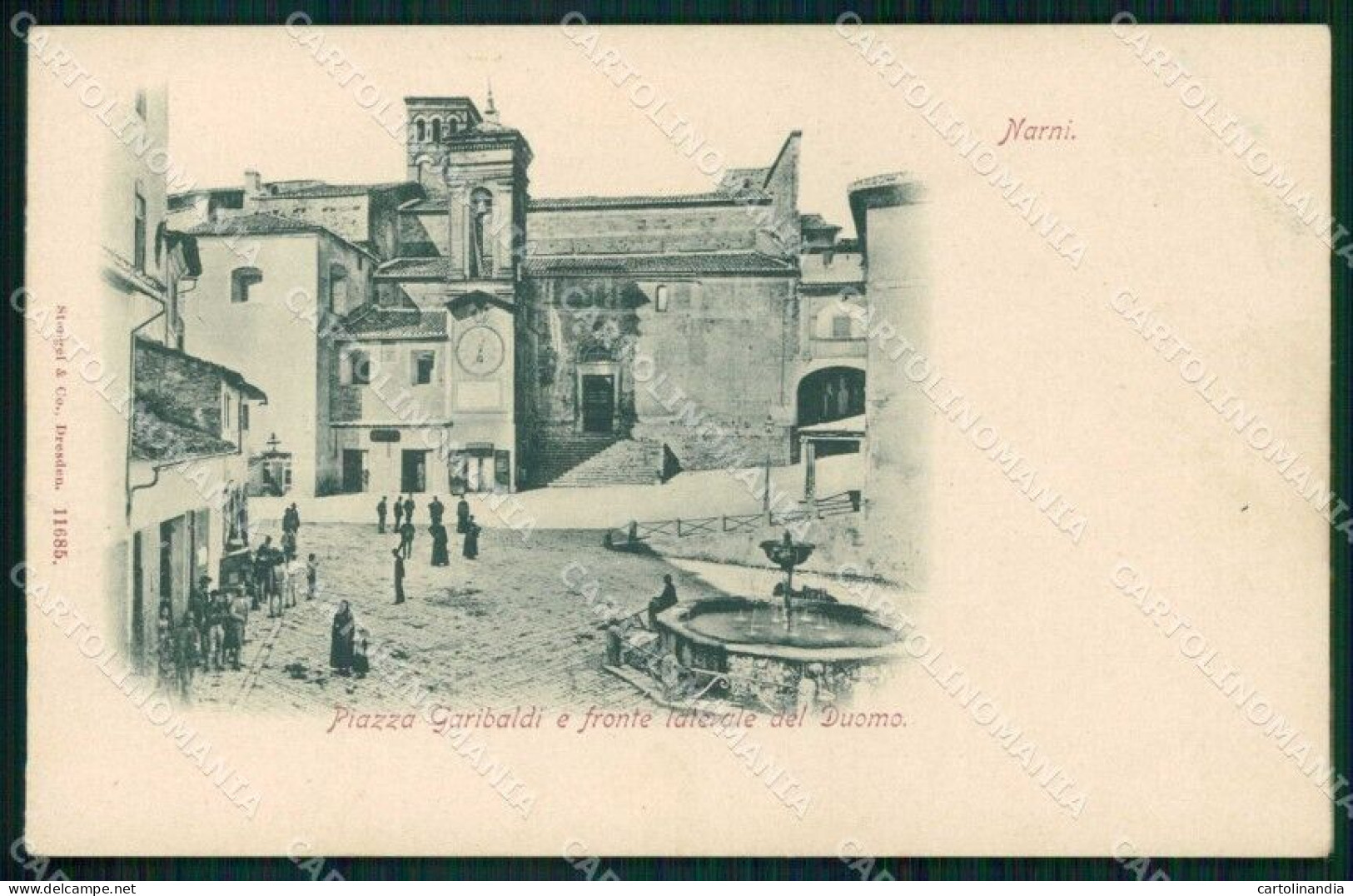 Terni Narni Piazza Garibaldi Laterale Duomo Stengel 11685 Cartolina RB9421 - Terni