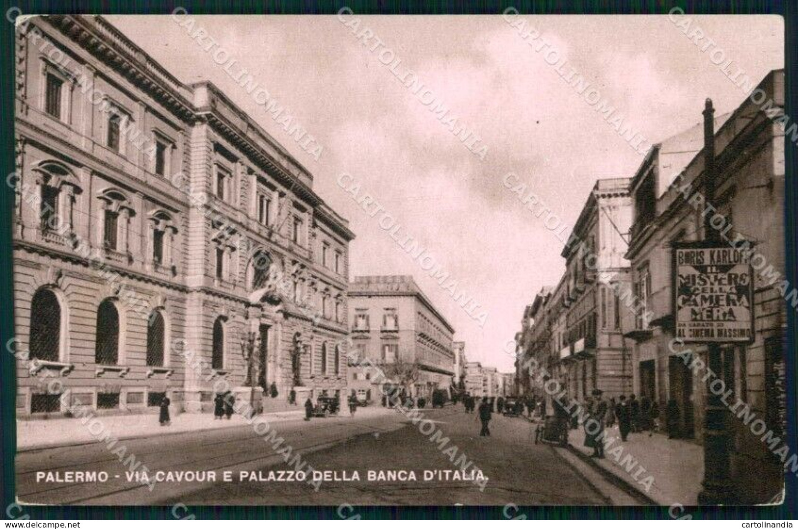 Palermo Città Via Cavour Palazzo Della Banca D'Italia Cartolina RB9664 - Palermo