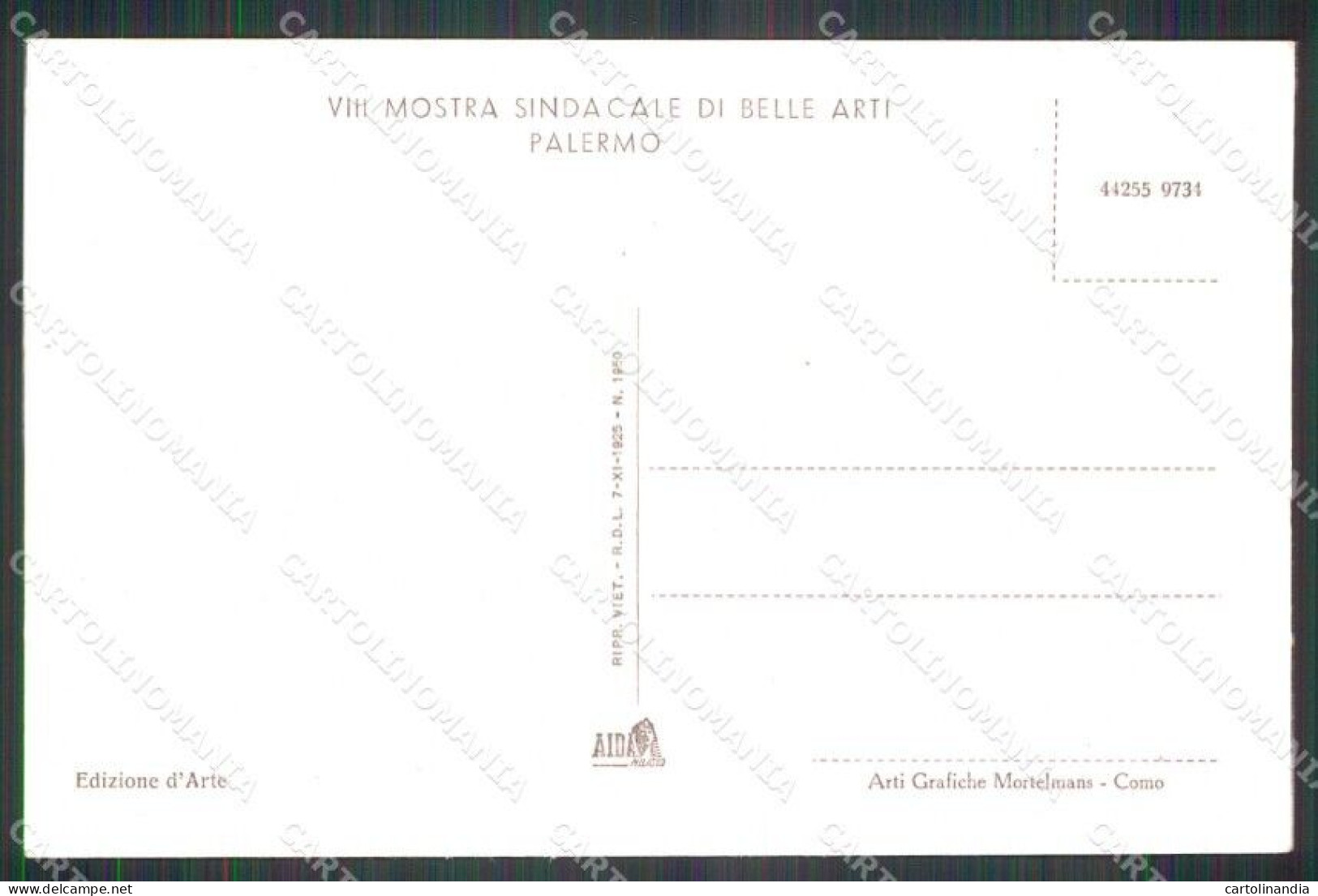 Palermo Città Alta Strategia Xilografia Arte Belle Arti Cartolina RB9633 - Palermo
