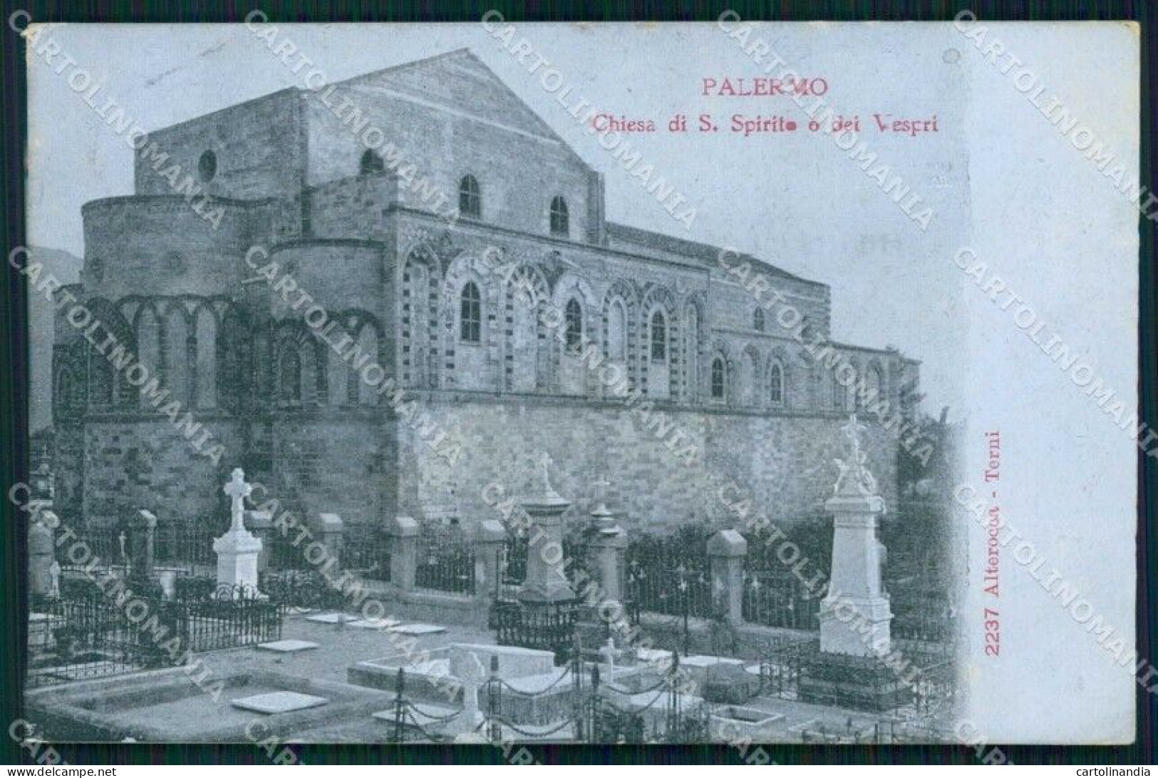 Palermo Città Chiesa Di Santo Spirito Dei Vespri Alterocca 2237 Cartolina RB9627 - Palermo