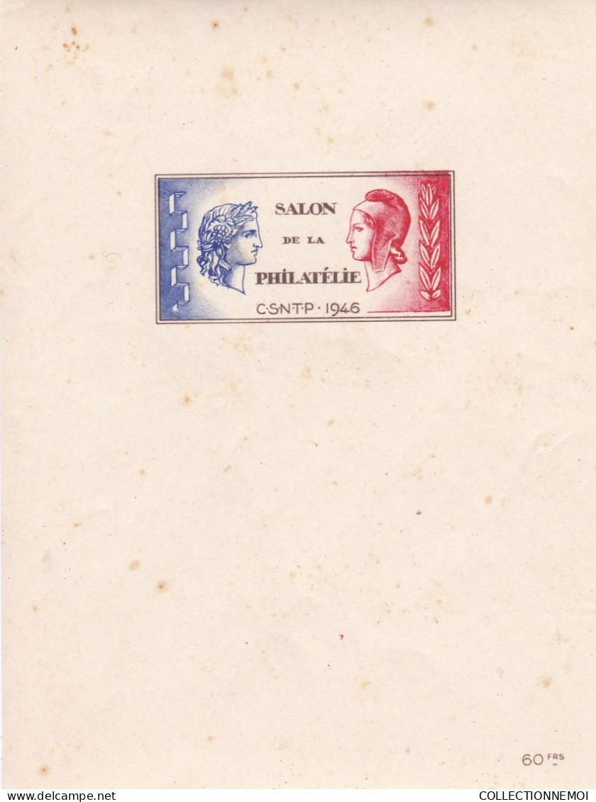 BLOC SALON DE LA PHILATELIE DE 1946 ,,attention ROUILLE - Briefmarkenmessen