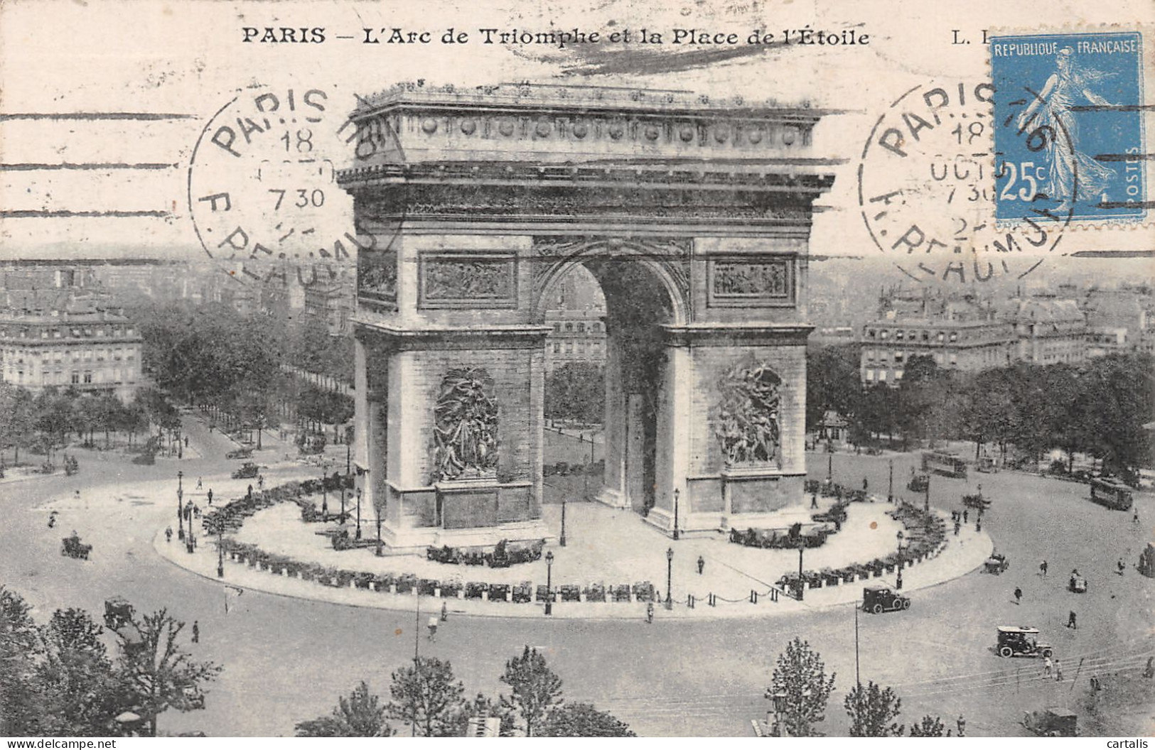 75-PARIS L ARC DE TRIOMPHE ET LA PLACE DE L ETOILE-N°4156-E/0119 - Arc De Triomphe