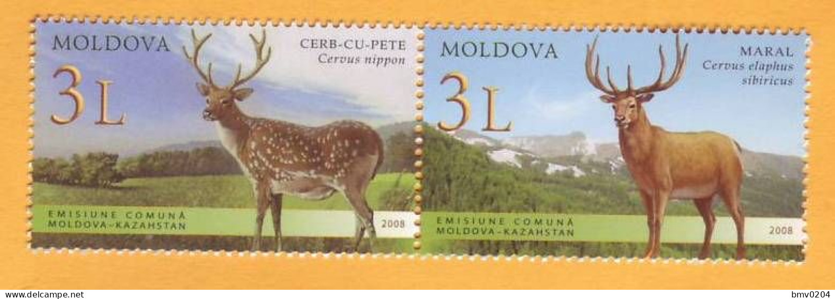 2008  Moldova Moldavie Moldau  Red Book  Stags.  Joint Issue Of  Kazakhstan 2v Mint. - Emissions Communes