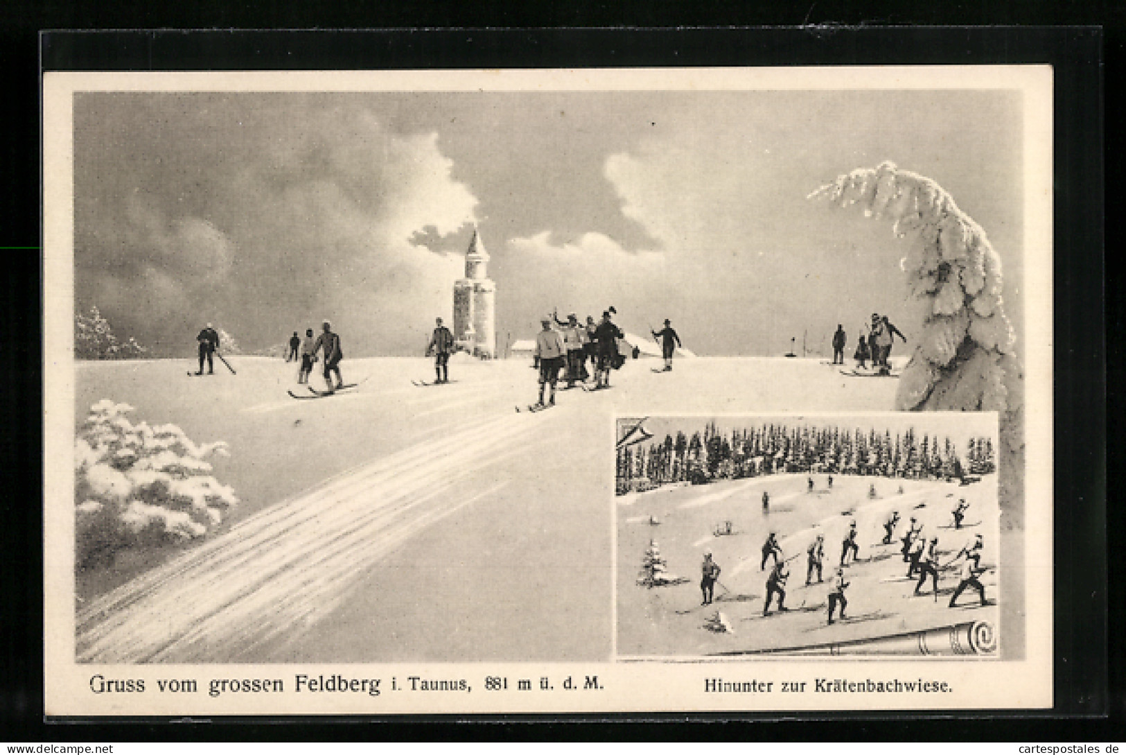 AK Feldberg I. Taunus, Skifahrer Auf Kräutenbach Wiese  - Taunus