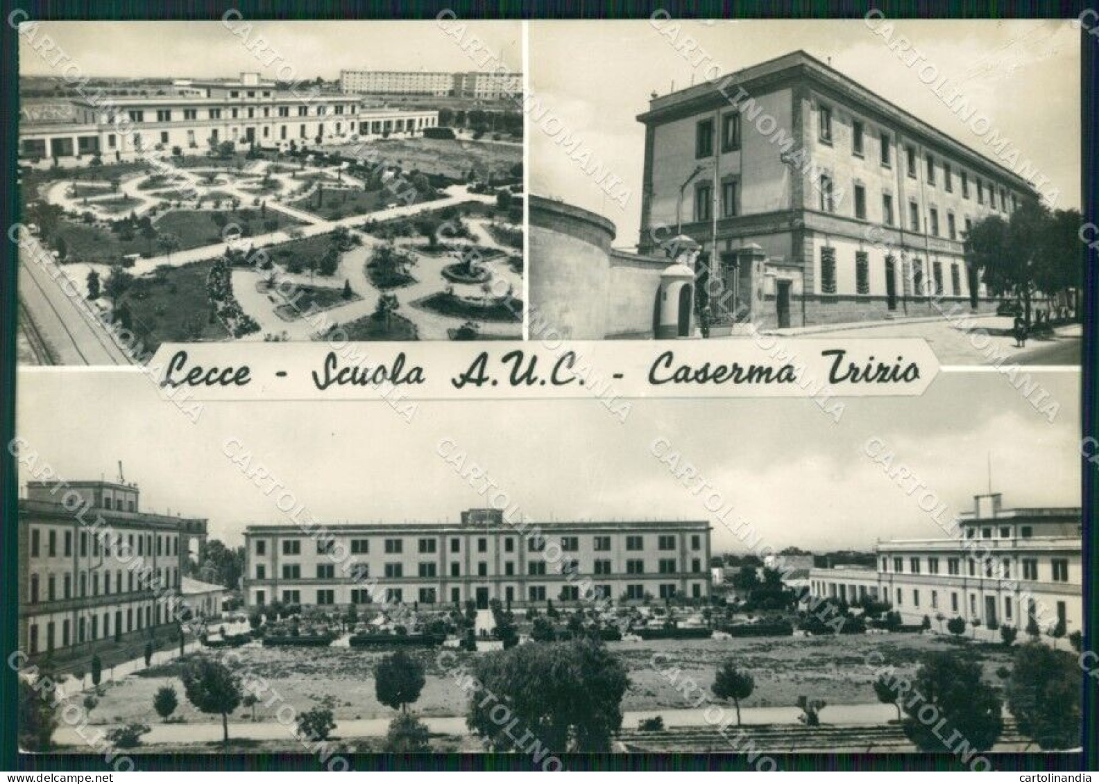 Lecce Città Caserma Trizio PIEGHE Foto FG Cartolina ZK1196 - Lecce