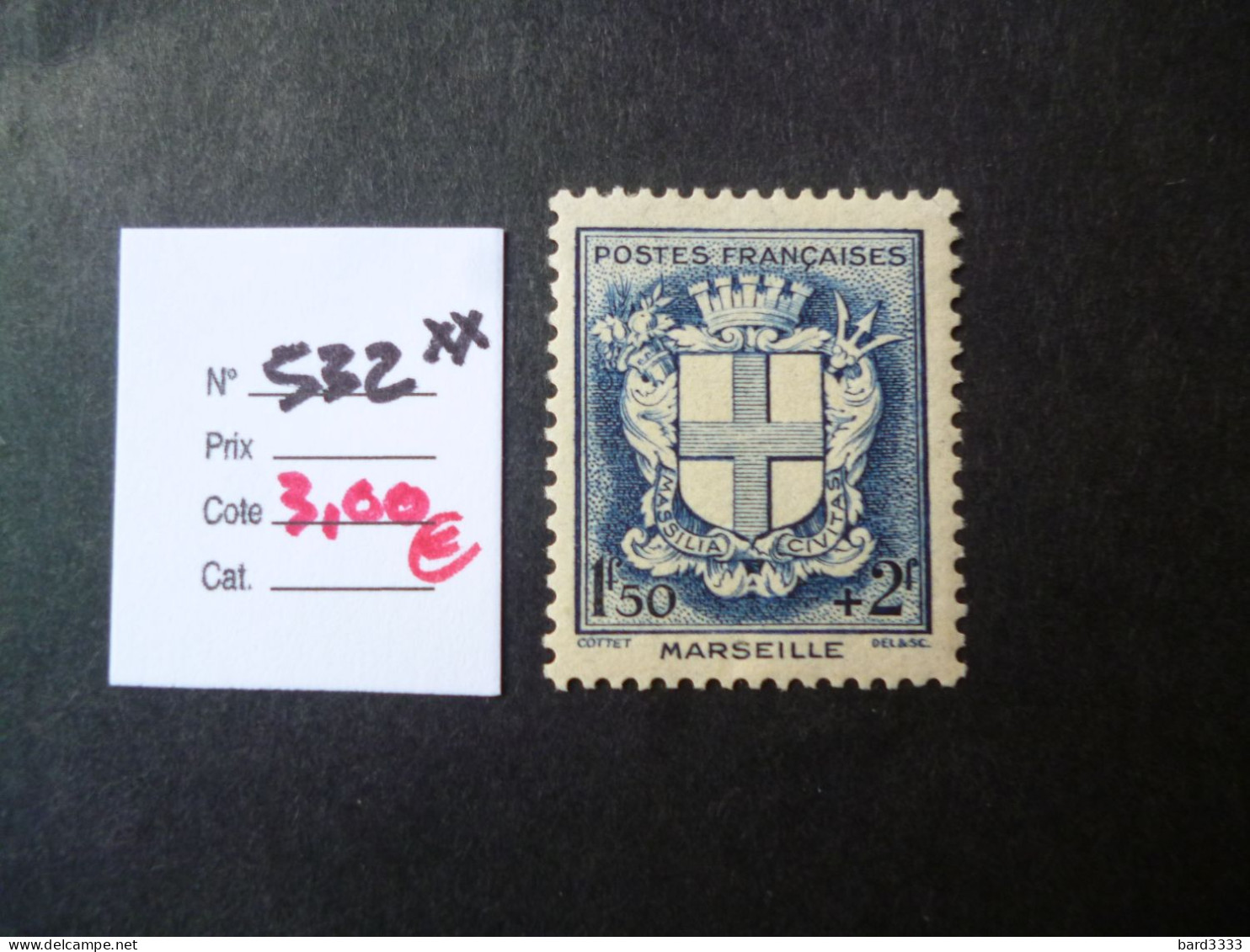 Timbre France Neuf ** 1941  N° 532 Cote 3,00 € - Neufs