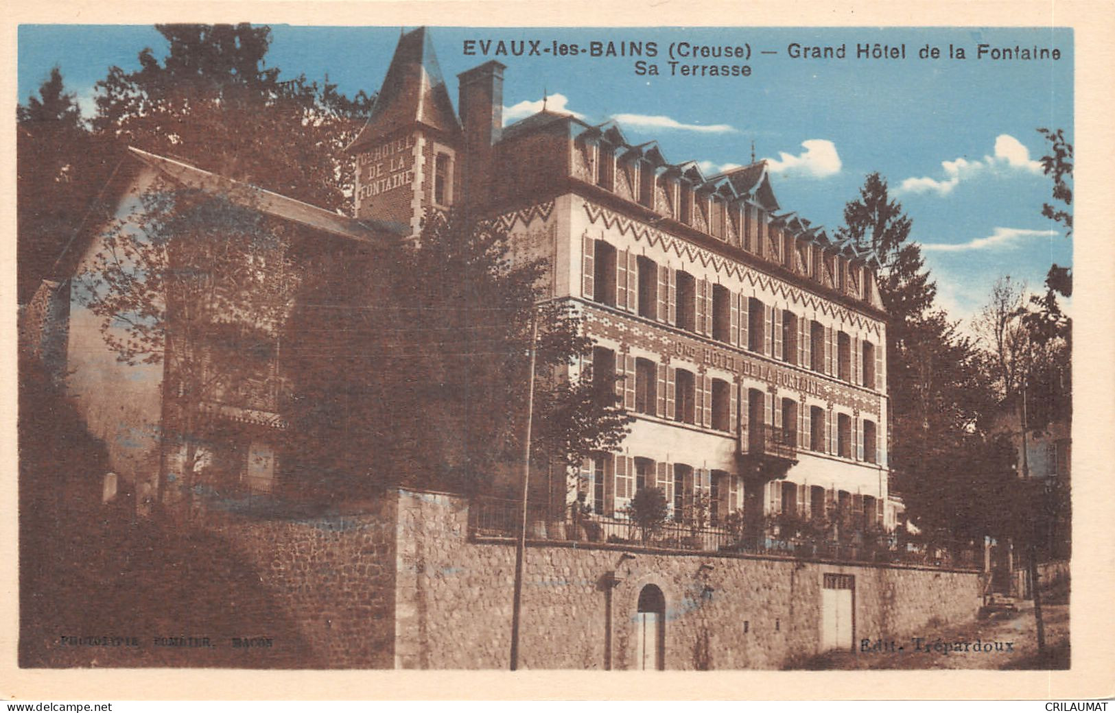 23-EVAUX LES BAINS-GRAND HOTEL DE LA FONTAINE-N T6020-A/0099 - Evaux Les Bains
