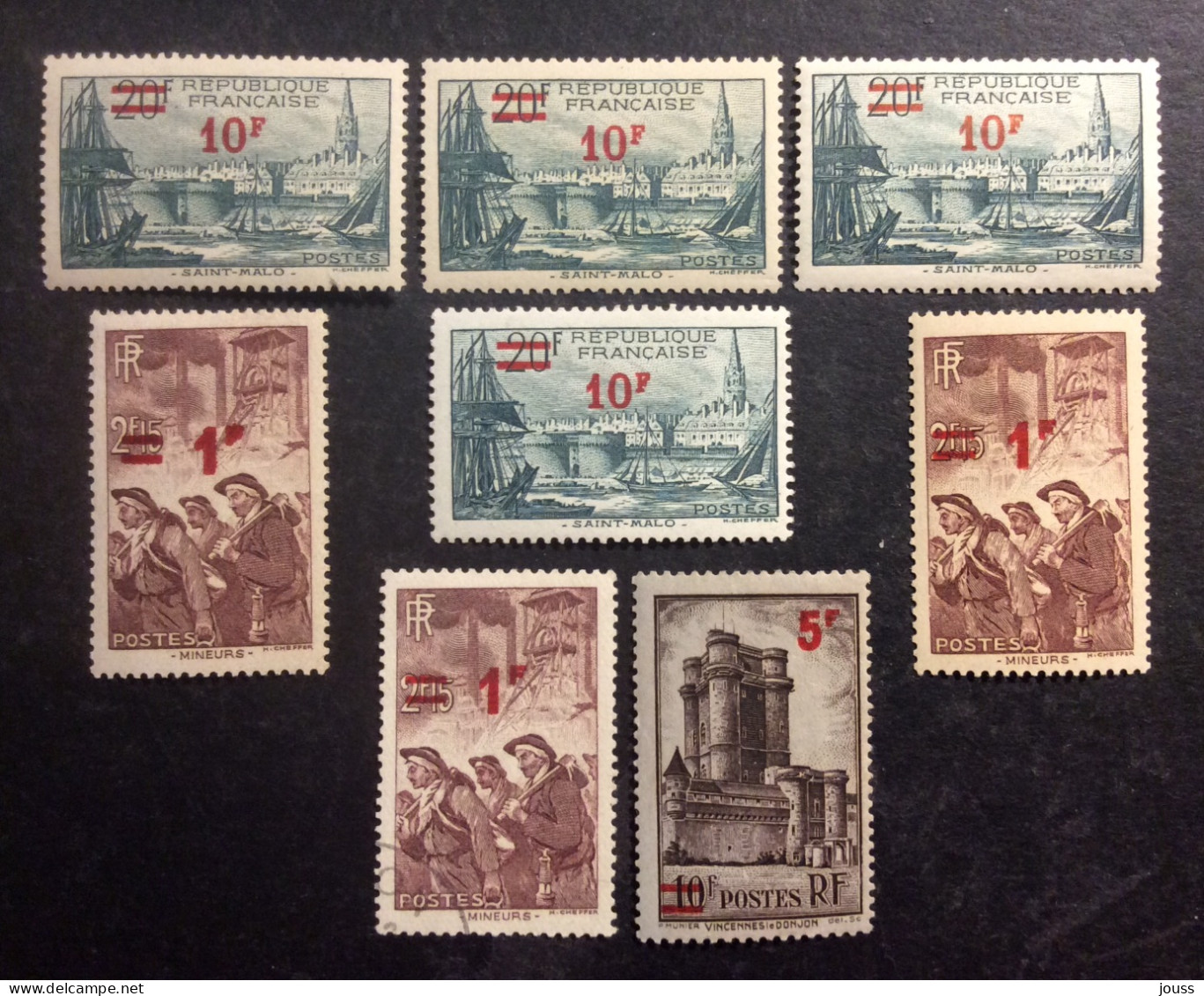 555S(1) Mineurs Vincennes Saint Malo 489 Neuf **(1) *(1) Obl.(1) 491 * 492 **(2) *(1) - Unused Stamps