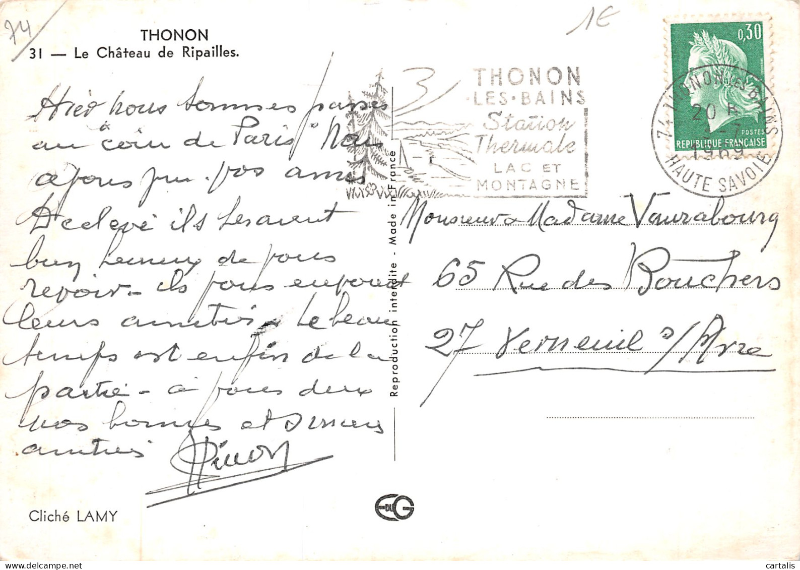 74-THONON LE CHATEAU RIPAILLES-N°4160-A/0009 - Thonon-les-Bains