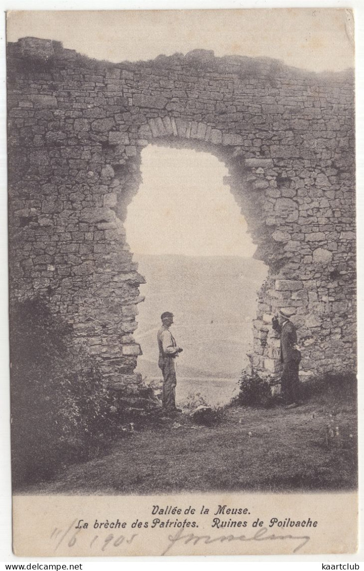 Vallée De La Meuse. Le Brèche Des Patriotes. Ruines De Poilvache  - (Belgique/België) - (1905, Dinant) - Yvoir