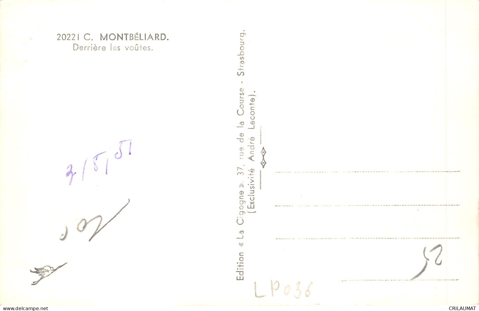 25-MONTBELIARD-DERRIERES LES VOUTES-N T6020-G/0235 - Montbéliard