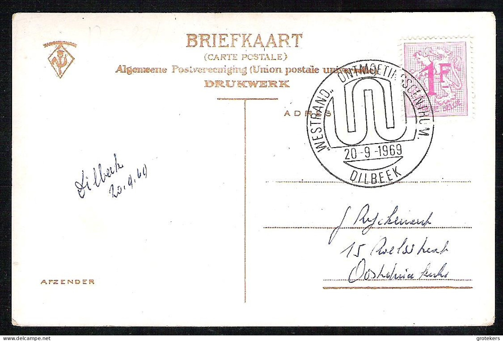 AMSTERDAM Sint Nicolaaskerk Ca 1910 Verzonden Dilbeek (B) 1969 Speciaal Stempel - Amsterdam