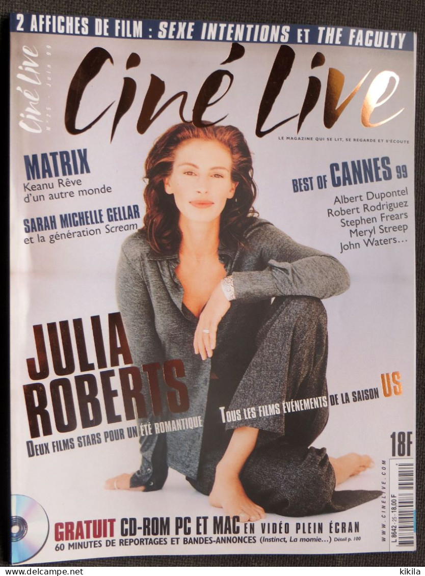 CINÉ LIVE N° 25  Juin 1999 Magazine De Cinéma  Best Of Cannes 99  Julia Roberts  Matrix  Sarah Michelle Gellar  Albert* - Kino