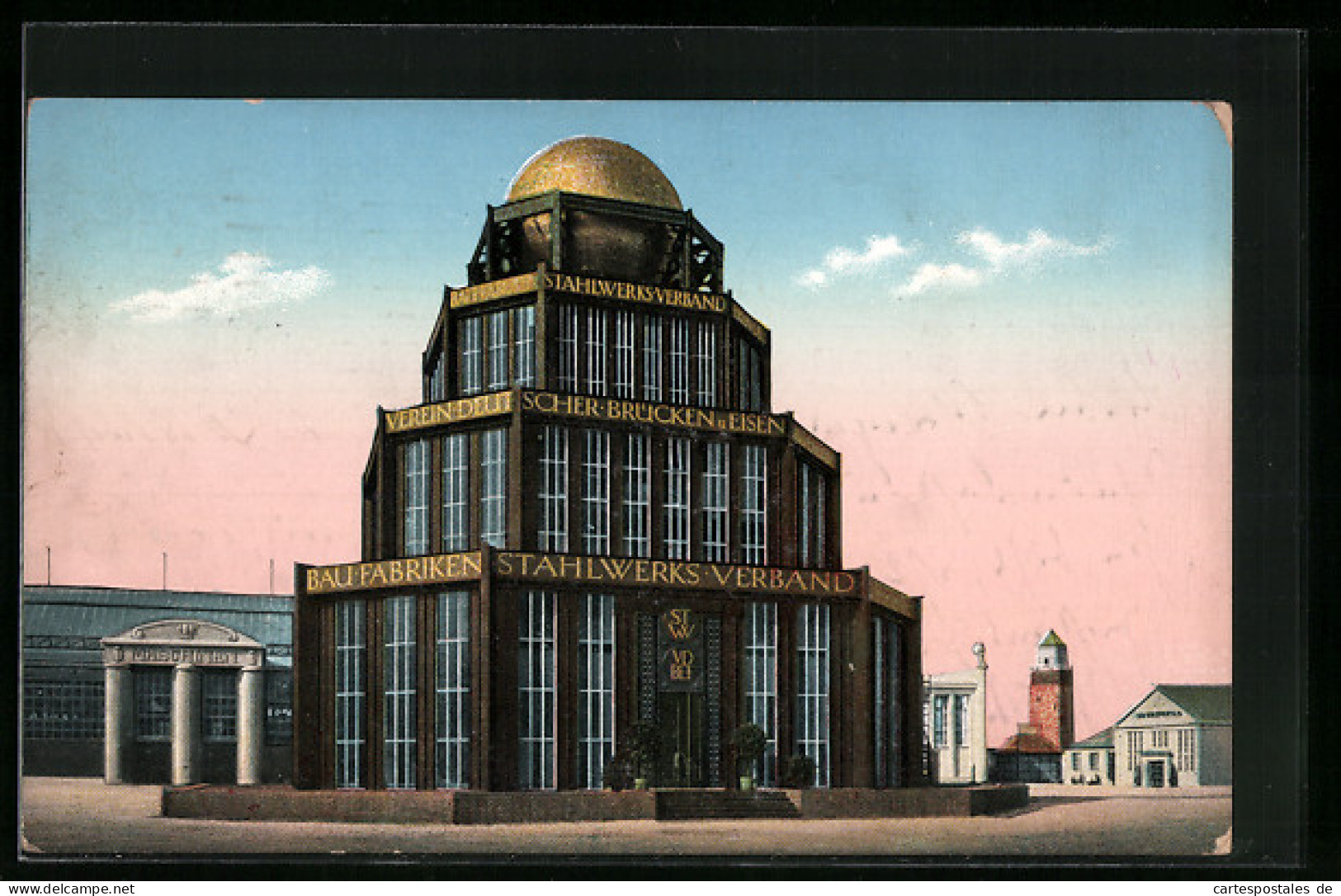 AK Leipzig, Intern. Baufachausstellung Mit Sonderausstellung 1913, Pavillon Des Stahlwerksverbands  - Expositions