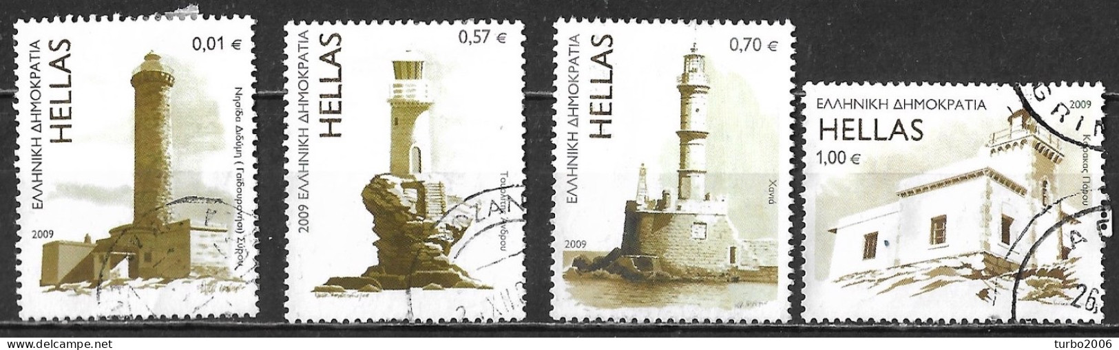 GREECE 2009 Lighthouses Of Greece 4 Values From The Set Vl. 2480 / 2483 - Usati