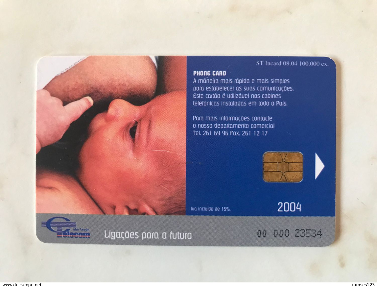 CABO VERDE CHIP CARD  UNICEF OLD LOGO   CONTROL 00 000 22534 - Cap Vert