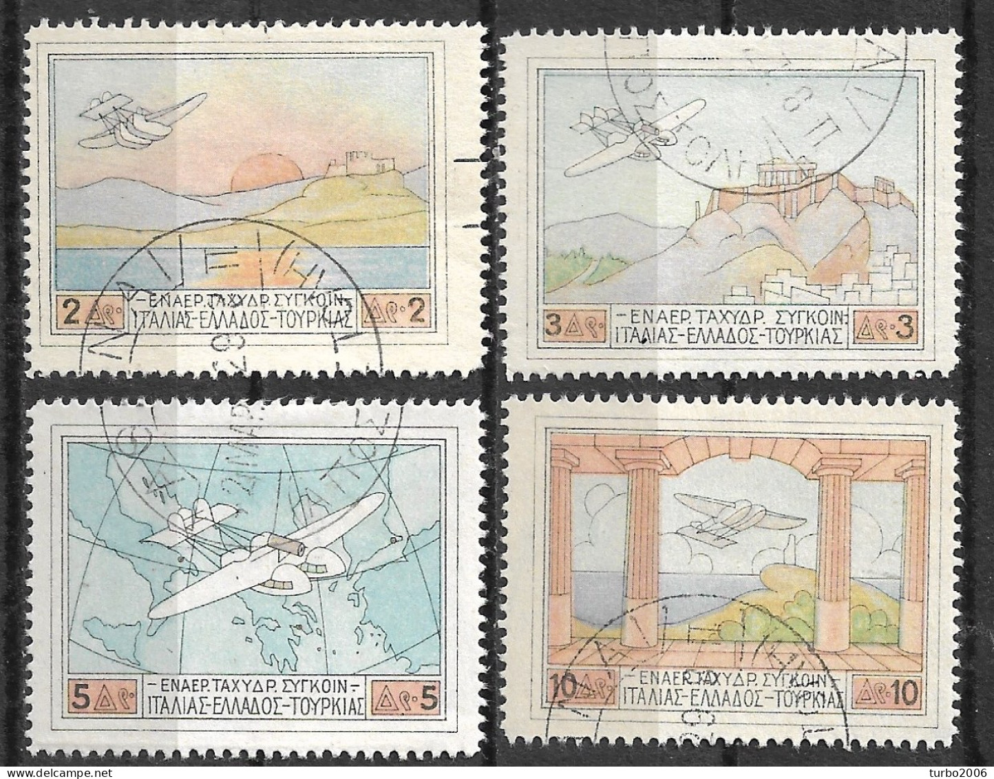 GREECE 1926 Airmail Patagonia Complete Used Set Vl. A 1 / 4 - Gebruikt