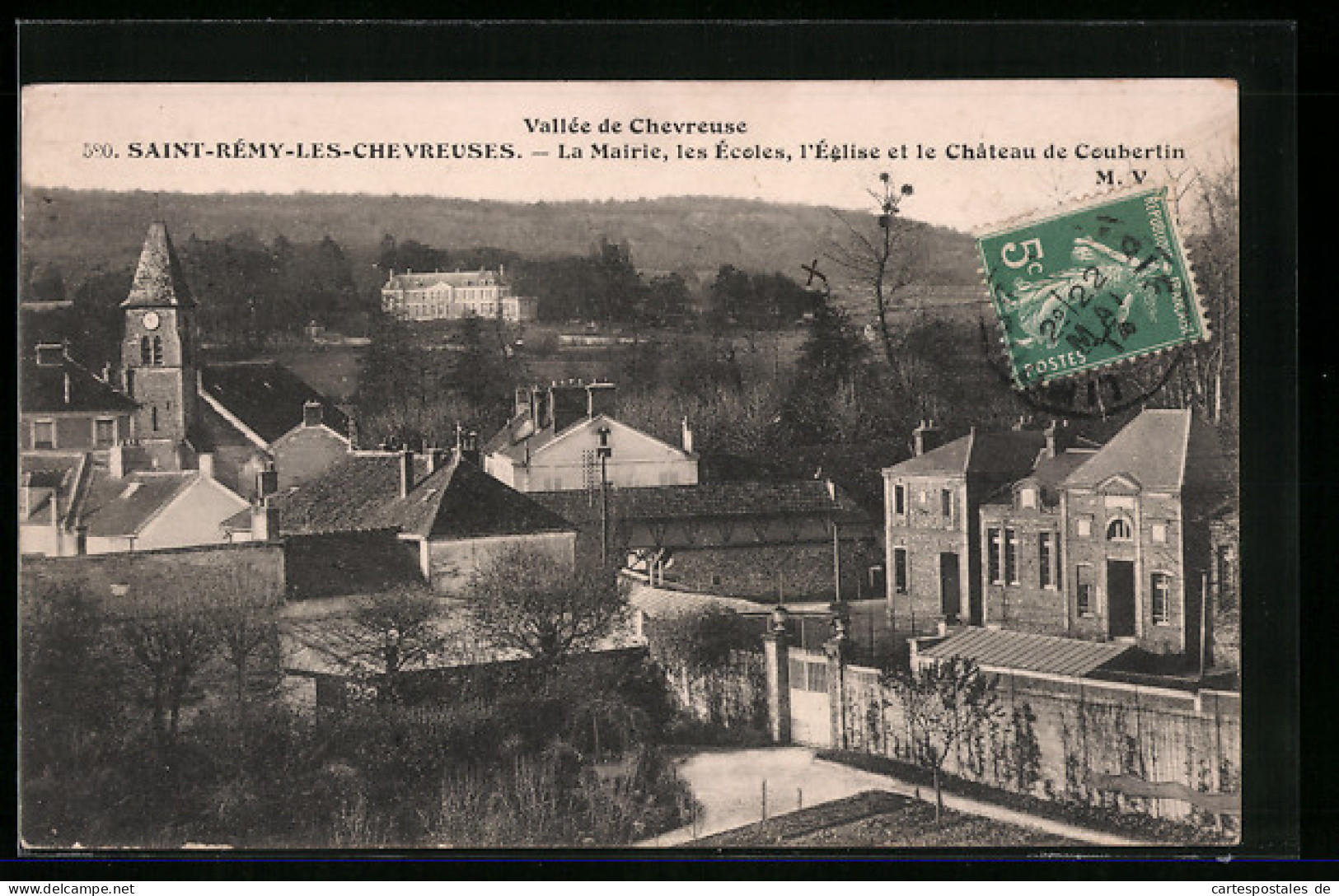 CPA Saint-Rémy-les-Chevreuses, La Mairie, Les Écoles, L`Église Et Le Châteaus  - St.-Rémy-lès-Chevreuse