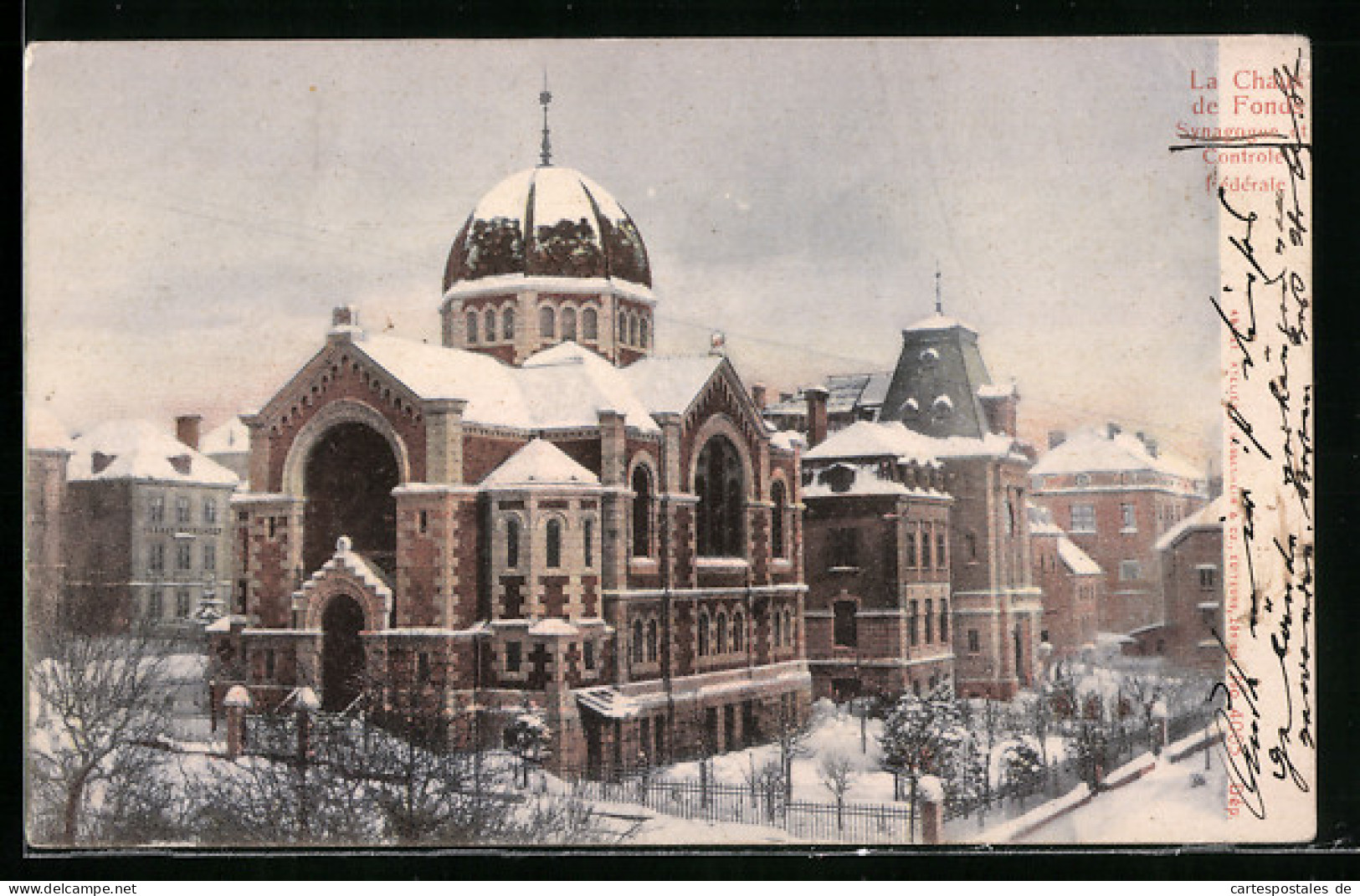 AK La Chaux-de-Fonds, Synagoge Et Contrôle Fédéral  - La Chaux-de-Fonds