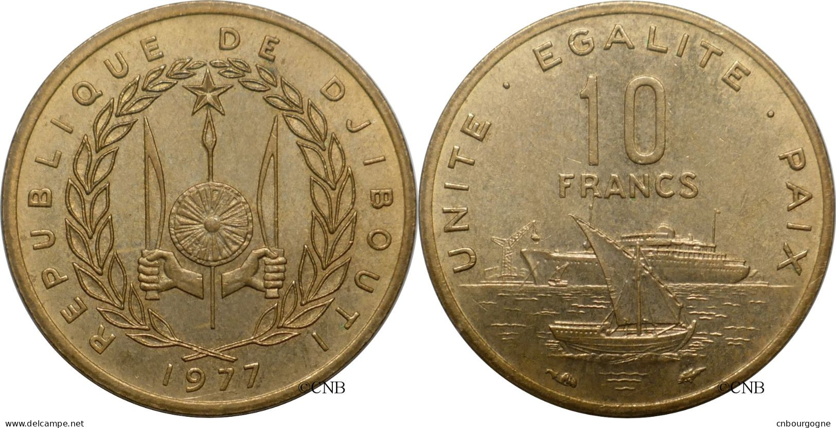 Djibouti - République - 10 Francs 1977 - SUP/AU58 - Mon6239 - Djibouti