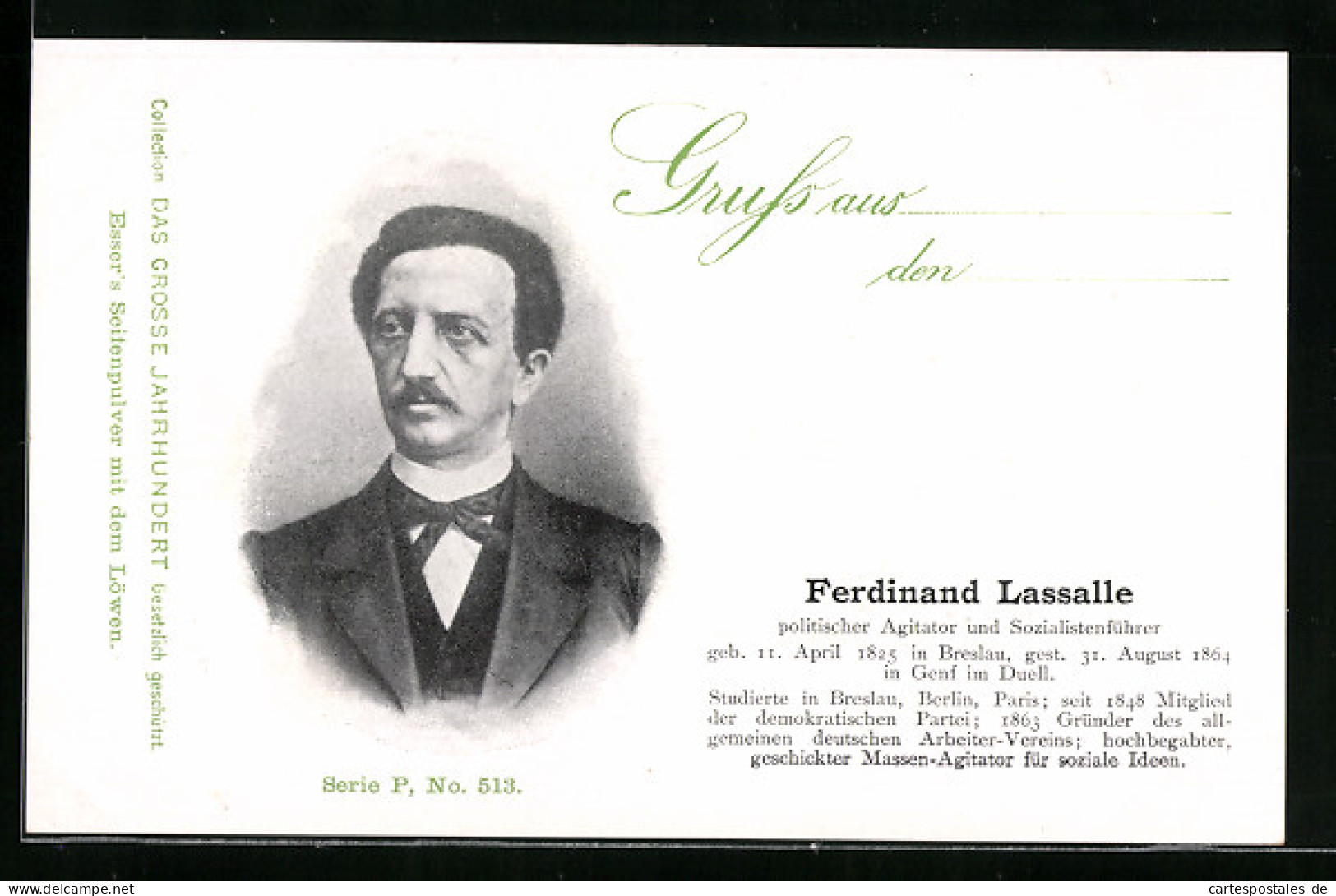 AK Porträt Ferdinand Lassalle, Arbeiterbewegung  - Ereignisse