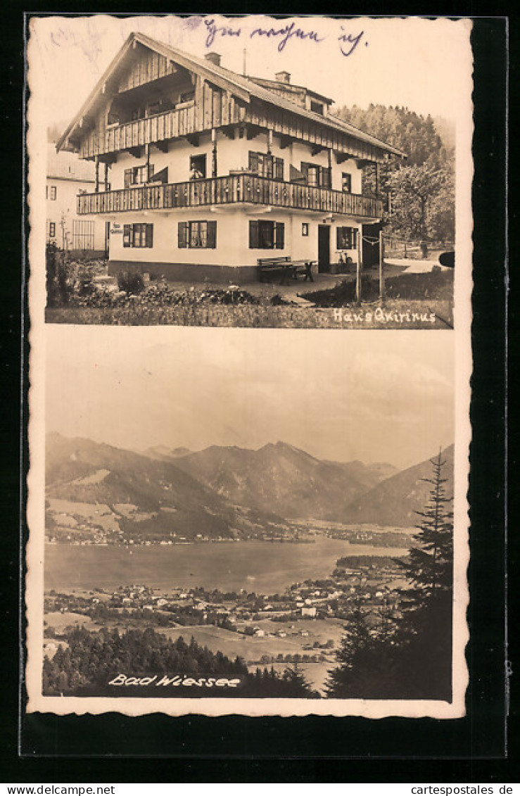 AK Bad Wiessee, Hotel-Haus Quirinus, Gesamtansicht Aus Der Vogelschau  - Bad Wiessee