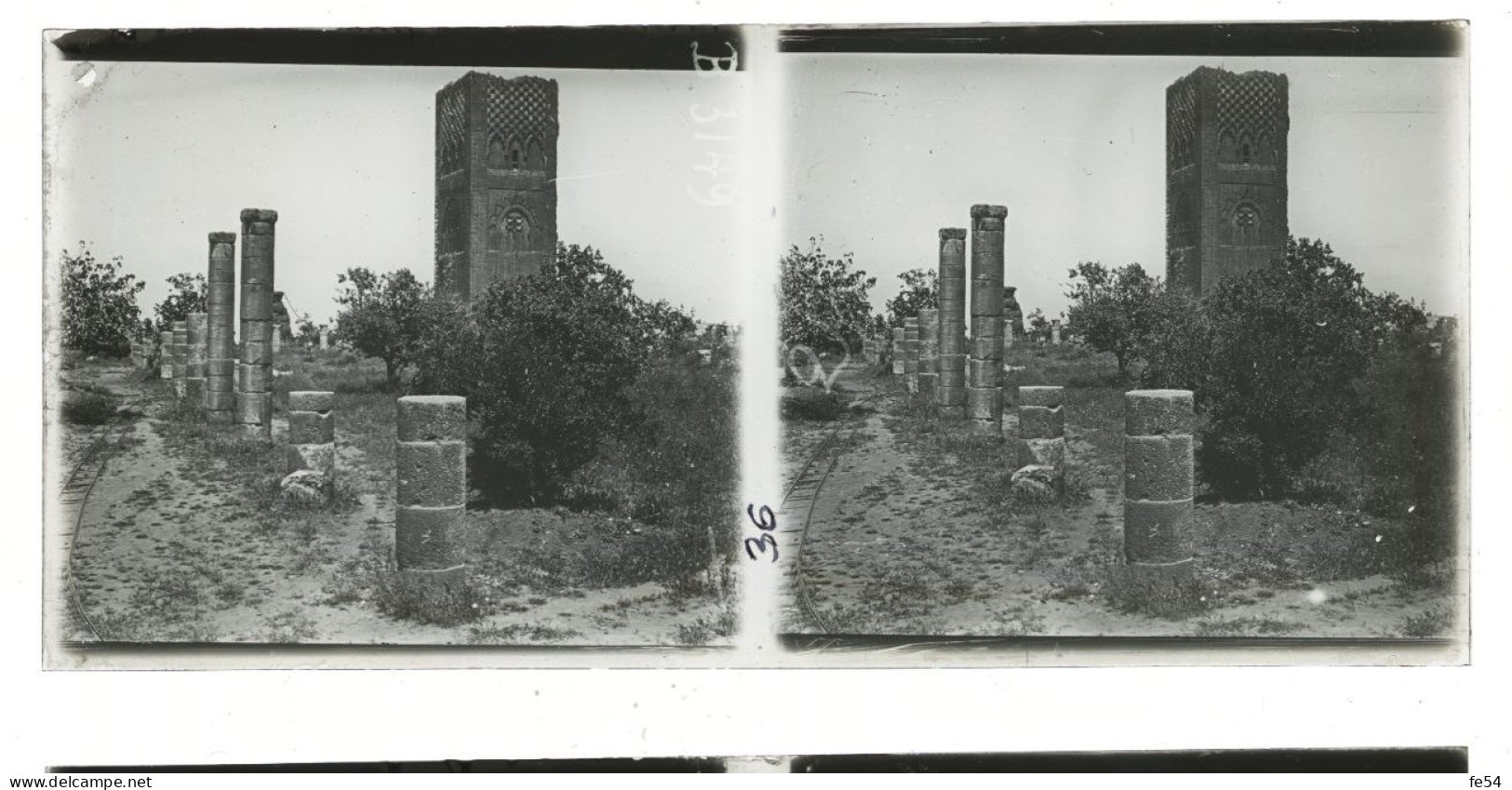 ° WW1 ° MAROC ° 1916 ° FEZ, RABAT, MEKNES, CASABLANCA, voir liste ° lot de 11 plaques de verre stéréos positives 6 x 13