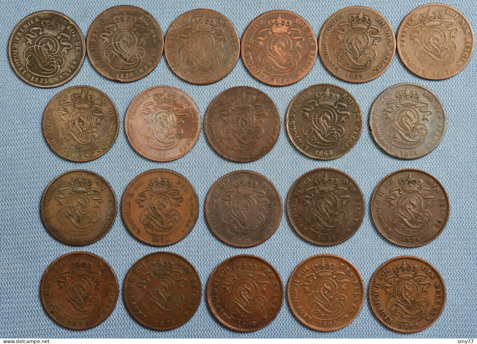 Belgique / Belgium • 21x • 2 Centimes • ≥ 1835 • All Different • Some Scarcer Dates, Overdates Or High Grades • [24-623] - Collezioni