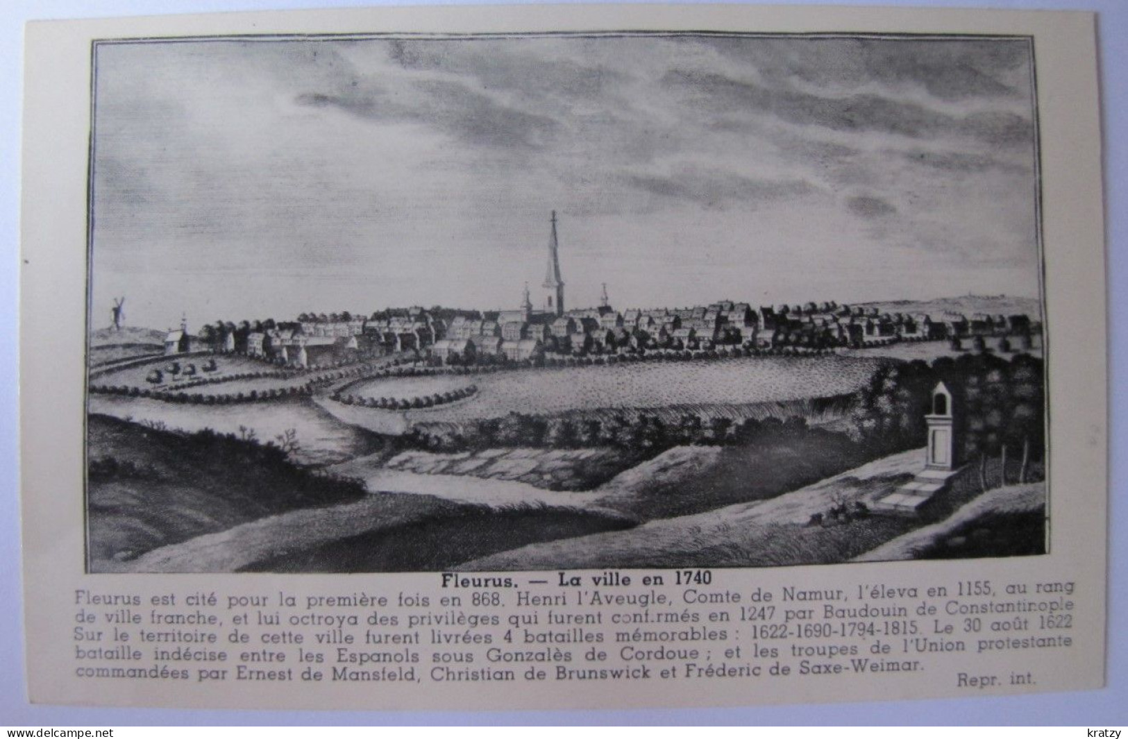 BELGIQUE - HAINAUT - FLEURUS - La Ville En 1740 - Fleurus